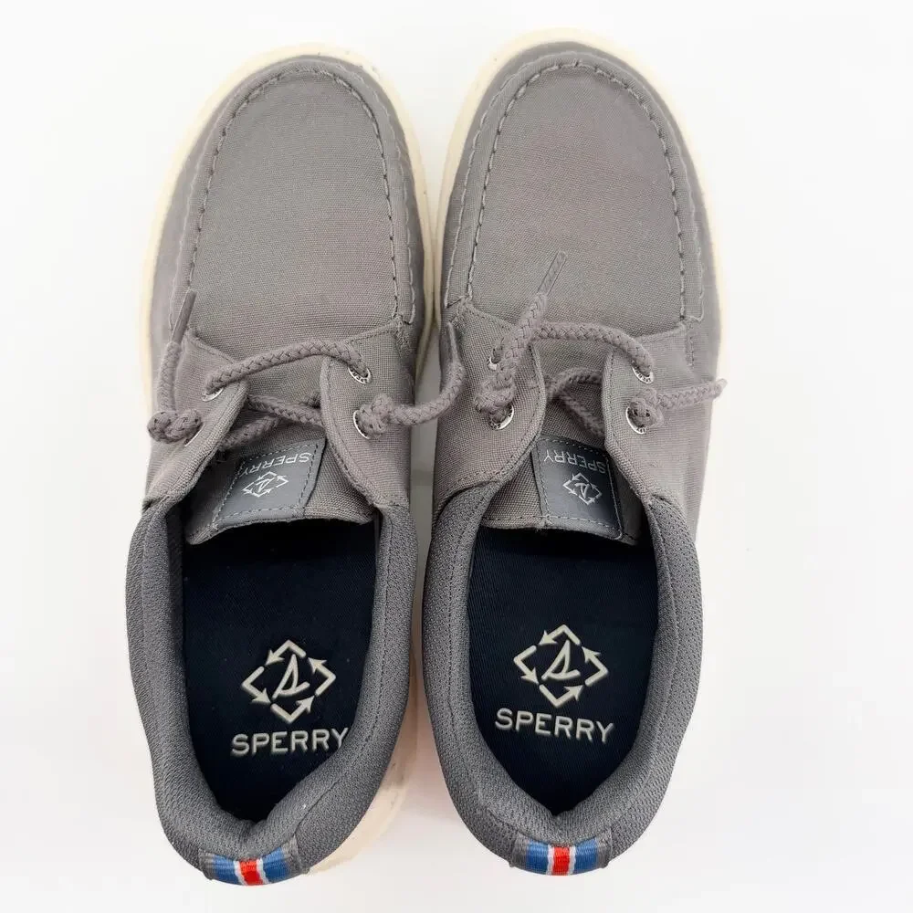 Sperry Grey Canvas Boat Shoe Women’s Size 9 NWOT Comfort Travel Lightweight NWOT